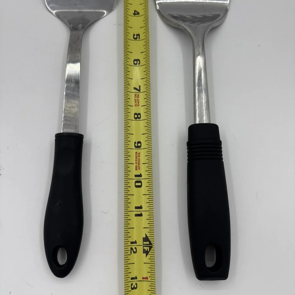 Lot Of Two Stainless Steel Spatulas With Slotted Heads